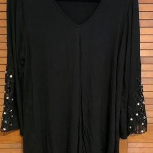 Glitterscape studded sleeve top